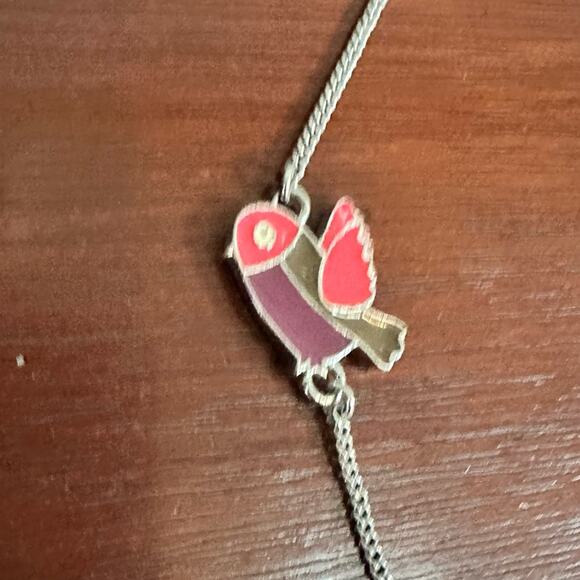 Marc by Marc Jacobs Tweeting Enamel Birds Necklace Long Designer Casual - Picture 4 of 13